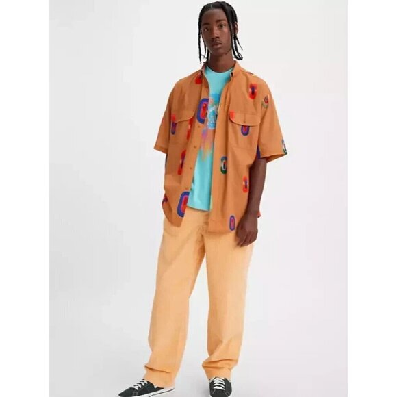 Levi's Corduroy Pull-On Baggy Straight Leg Pants Yellow Men's size Large - Picture 2 of 10